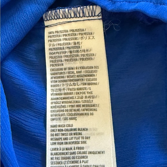 Hollister Blue Blouse with Billowy Sleeves and Ruffled Hem - Picture 5 of 7